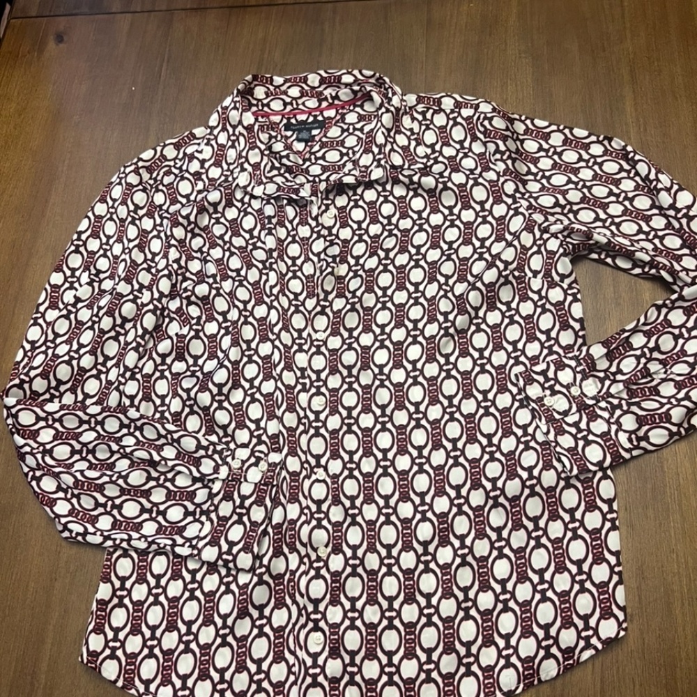 Retro Geometric Button-Up Shirt